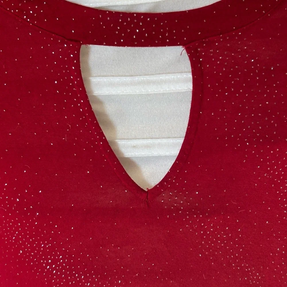 ❤️Jennifer Lopez Red Embellished Tunic Top- XS - Picture 4 of 7